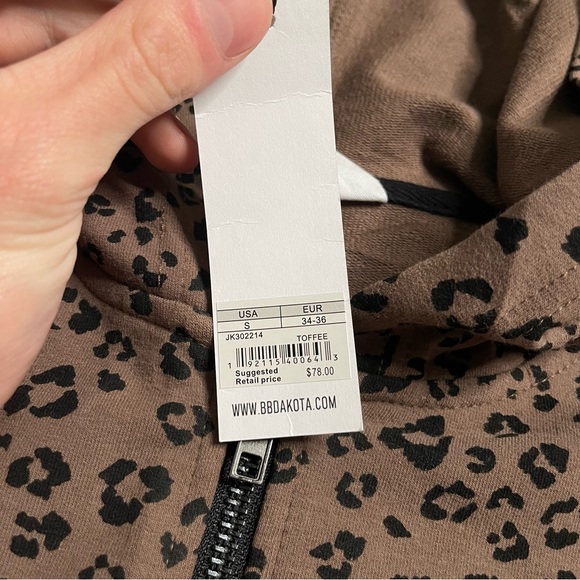 BB Dakota Jacket Women’s Small Leopard Full Zip Hoodie Casual - Picture 10 of 15